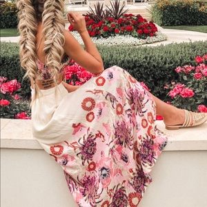 REPOSH Free People Ivory Floral Boho Maxi Skirt XS